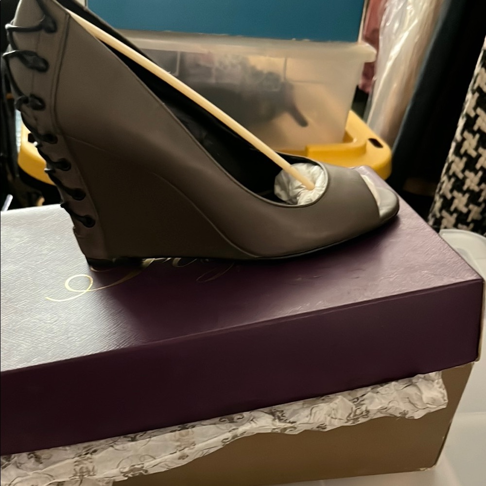Elegant Black Wedge Heels